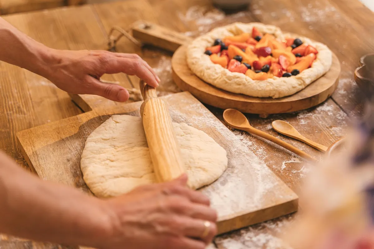 Pie crust being rolled out